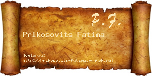 Prikosovits Fatima névjegykártya